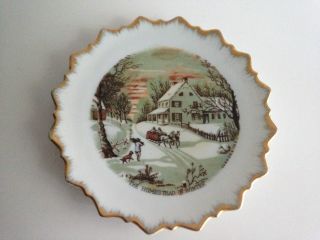 Currier And Ives The Homestead In Winter Collectors Plate 7”