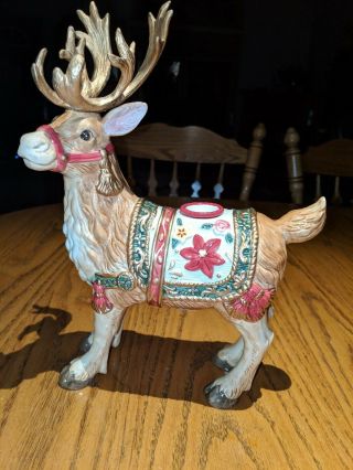 Fitz And Floyd Father Christmas Reindeer Candle Holder