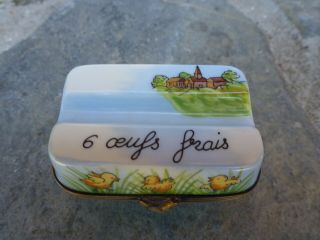 Limoges 6 Ceufs Frais Elda Creations Paint A La Main Limoges Trinket Box Eggs