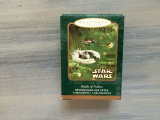 Hallmark Star Wars 2001 Battle Of Naboo Set Of 3 Miniature Keepsakes Lot115