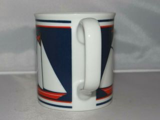 SAIL BOAT CURZON RED WHITE NAVY BLUE 8oz.  Coffee Mug Tea Cup Porcelain 2