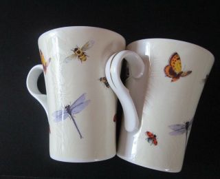 Royal Grafton Butterflies Fine Bone China Coffee Mugs Set Of 2 By Tams England