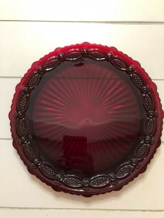 Vintage Avon Cape Cod Ruby Red Glass Dinner Plates