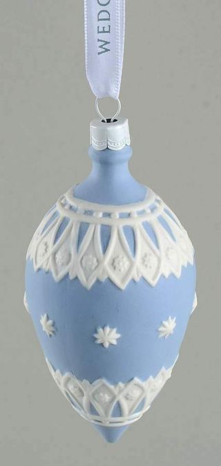 Wedgwood Jasperware Ball Ornaments Neoclassical Teardrop Blue 10933805