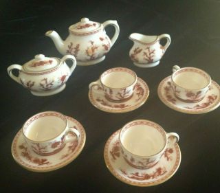 Coalport Miniature Tea Set Teapot Creamer Sugar 4 Cups/saucers For Susan Only