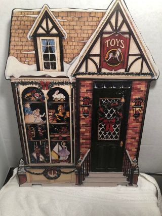 The Toy Shop.  Back Drop Display For Byers Choice For Carolers Dolls Accessories