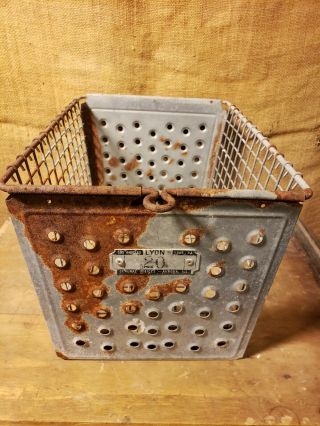 Old Vintage Lyon Metal Industrial Metal Gym - Swim Locker Basket 20 Decor