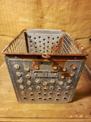 Old Vintage Lyon Metal Industrial Metal Gym - Swim Locker Basket 21 Decor