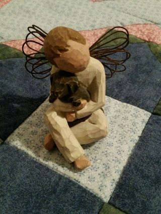 Willow Tree Boy With Puppy Angel Figure