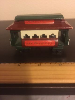 Vintage San Francisco Music Box Co.  Wooden Cable Car/trolley
