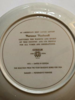 3 Norman Rockwell 1975 Four Seasons Plates Gorham China 5