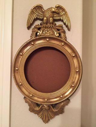 Vintage Gold American Eagle Round Sorroco Frame For Flat Or Convex Mirror