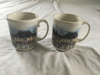 Set Of 2 Longaberger Homestead Mugs - Made In The Usa