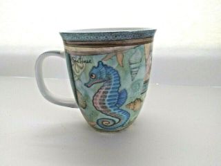 Swimming Sea Turtle,  Sea Horse,  Crabs Coffee Or Tea Ceramic Mug By Cape Shore