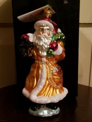 Christopher Radko Santa Presents From The Past Glass Christmas Ornament