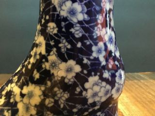 Blue & White Floral Ceramic Victorian Boot Vase made in China 5