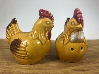 Rooster Hen Chicken Vintage Salt & Pepper Shakers from Japan 10A 4