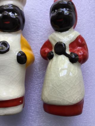 Three Vintage Black Americana Chef Pappy And Mammy Salt & Pepper Shakers