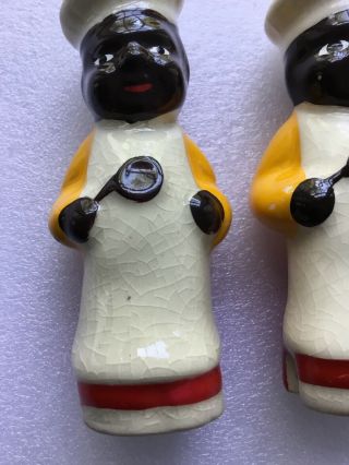 Three Vintage Black Americana Chef Pappy And Mammy Salt & Pepper Shakers 4