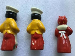 Three Vintage Black Americana Chef Pappy And Mammy Salt & Pepper Shakers 5