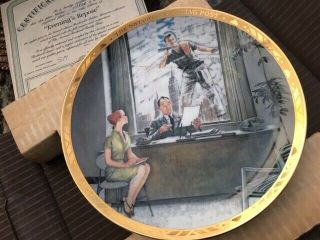 Norman Rockwell Plate The Window Washer 1351a Nib