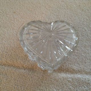 Clear Glass Heart Trinket Box