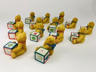 Set of 14 Cherished Teddies Block Letter Figurines A B D E F G I J L N O R S T V 4