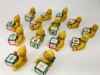 Set of 14 Cherished Teddies Block Letter Figurines A B D E F G I J L N O R S T V 5