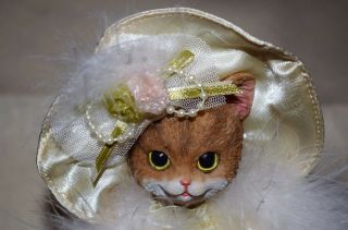 Estate Cat Collector Must Have Avon Cat Dressed in Gown & Boa Stunning LOOK 3