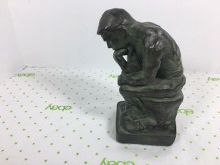 Vintage Rodin Thinker Thinking Man Bookend 7 " Figurine Made By Lego Of Japan