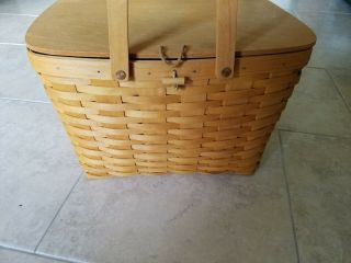 Large Longaberger Picnic Basket With 2 Inserts