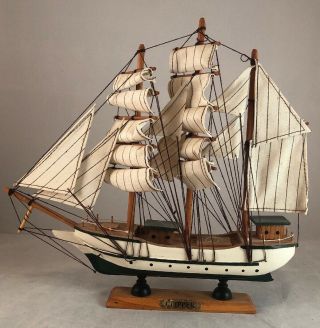 Handcrafted Clipper Whaling Ship Vintage Wooden Sailing Boat Model Ab