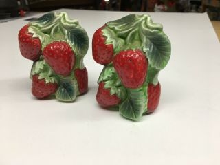 Vintage Strawberry Salt And Pepper Shakers