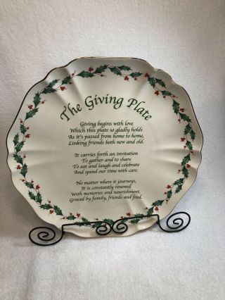 Lenox American By Design Holiday Christmas The Giving Plate Gold Trim 12 "