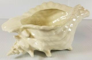 Large White Conch Shell Seashell Holland Mold Ceramic Beach Ocean Decor Planter