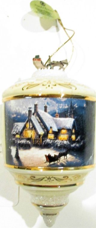 2002 Bradford Exchange Thomas Kinkade Christmas Ornament - Peaceful Twilight