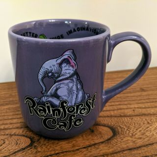 Rainforest Cafe Ceramic Coffee Tea Cup Mug Tuki Makeeta Elephant Purple
