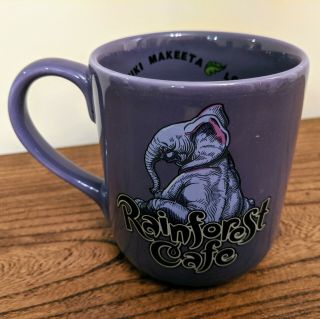 Rainforest Cafe Ceramic Coffee Tea Cup Mug Tuki Makeeta Elephant Purple 2