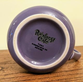 Rainforest Cafe Ceramic Coffee Tea Cup Mug Tuki Makeeta Elephant Purple 5
