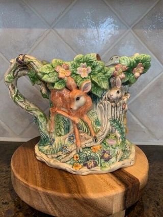 Fitz And Floyd Woodland Spring Water Pitcher -