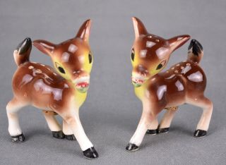 Vintage Set Deer Salt & Pepper Shakers Mid Century S&p Set Made In Japan