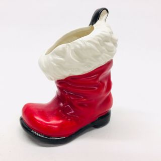 Vintage 1980s Goebel West Germany Porcelain Santa Claus Christmas Boot