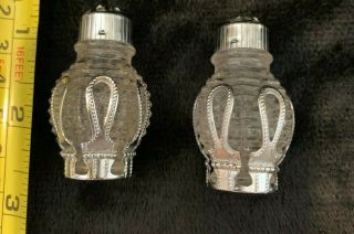 Vintage mini glass and silver Salt & Pepper shakers 3