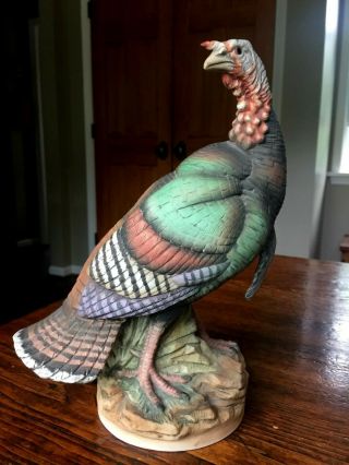 Vintage Ceramic Wild Turkey Figurine - Andrea By Sadek - 7922 - 10.  5” Tall