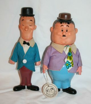 Laurel And Hardy Dolls Harmon R.  Dakin & Co Soft Vinyl And Plastic Toys