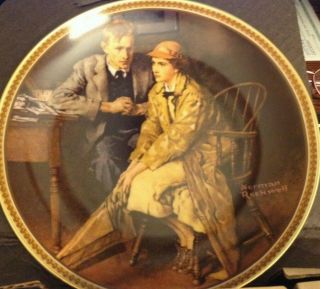 Norman Rockwell Plate " Confiding In The Den " Plate 1934b