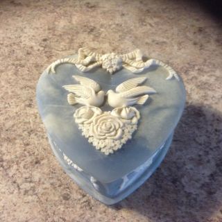 Large Incolay Soap Stone Hinged Trinket Box