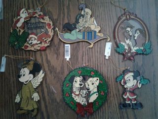 Disney Mickey,  Minnie,  Alladin,  Beauty & The Beast,  Etc Ornaments (pk V)