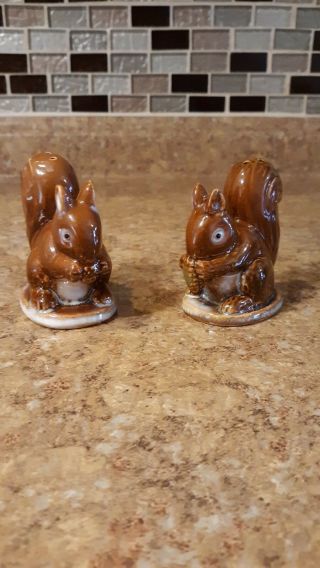 Vintage Squirrel Salt And Pepper Shakers - Cute - Ships