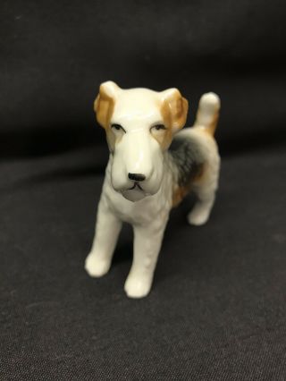 Vintage Porcelain Terrier Dog Figurine Made In Japan